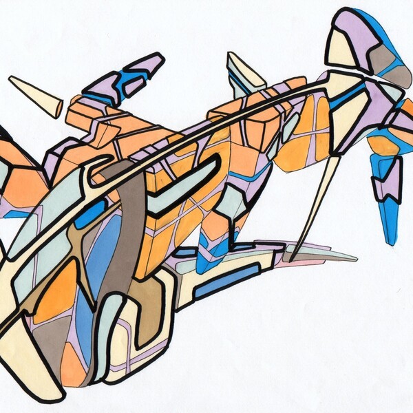 

08-003
 
 &ndash; Encre de chine, encre pigment&eacute;e et encre &agrave; alcool sur papier &ndash;  – 2006