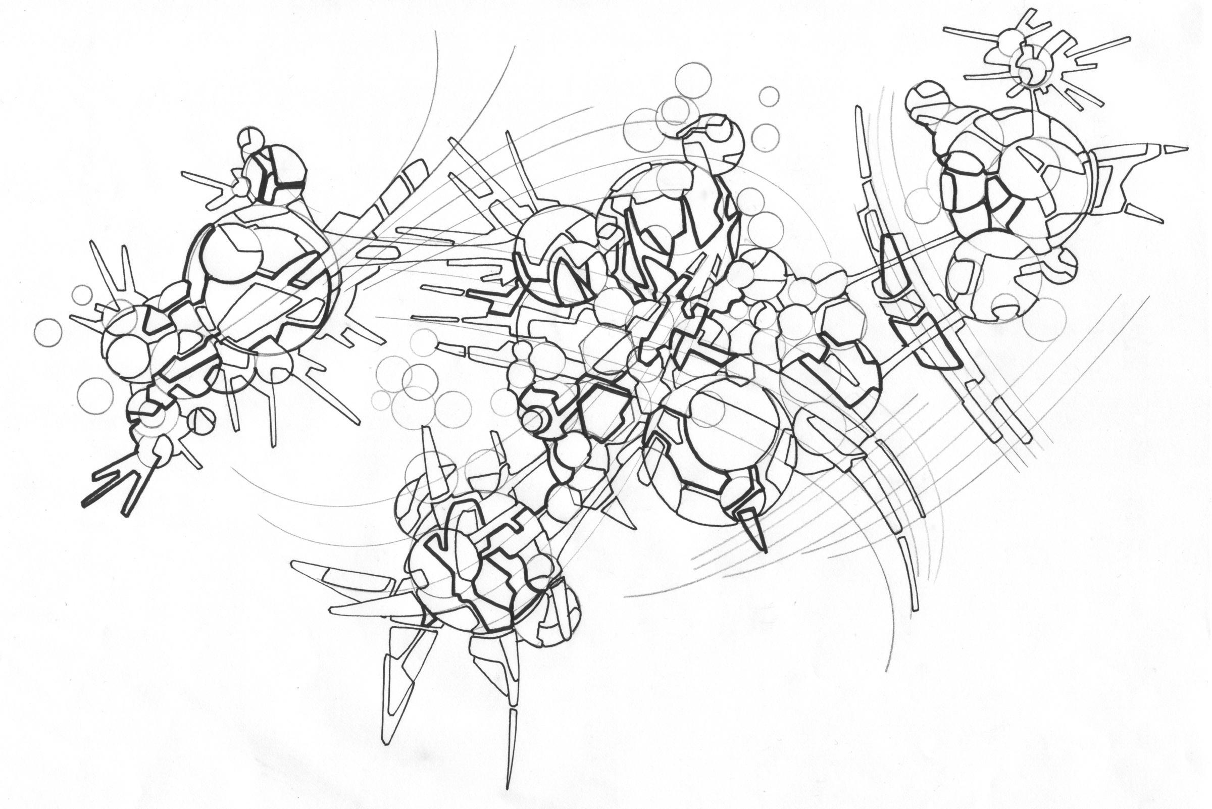 08-015. Crayon et encre pigmentée sur papier. . 
2006 – Dominique Vial