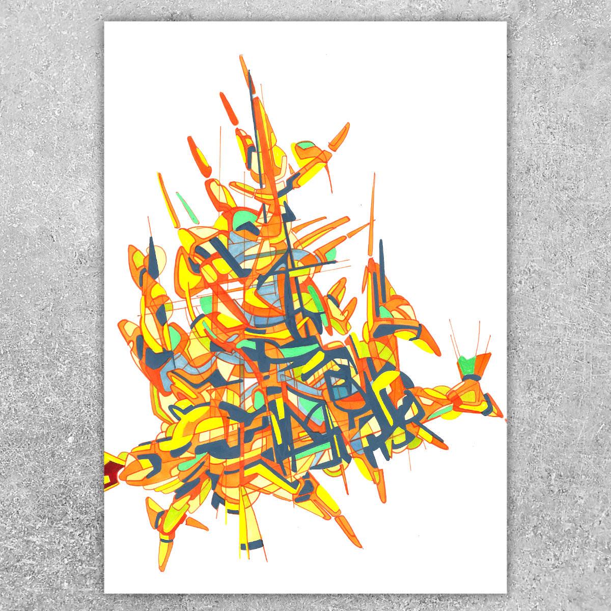 sans titre 
 2017-01. Encre pigmentée, encre à base d’alcool sur papier. 21 x 29.7 cm. 
2017 – Dominique Vial