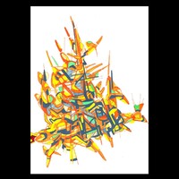 sans titre 
 2017-01. Encre pigmentée, encre à base d’alcool sur papier. 21 x 29.7 cm. 
2017 – Dominique Vial