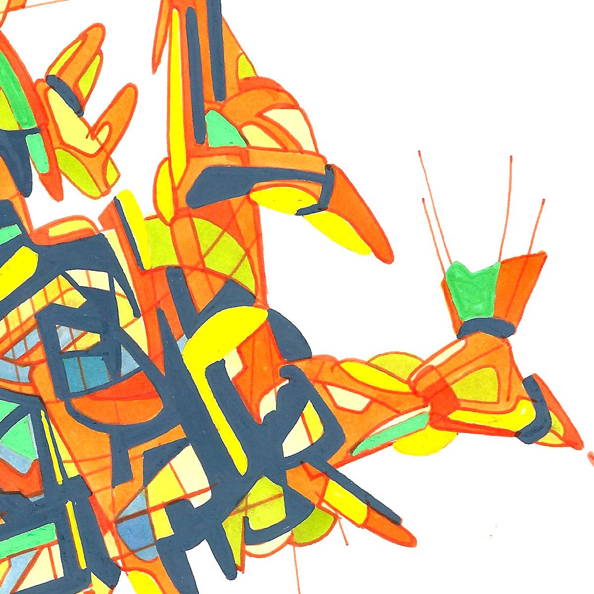 sans titre 
 2017-01. Encre pigmentée, encre à base d’alcool sur papier. 21 x 29.7 cm. 
2017 – Dominique Vial