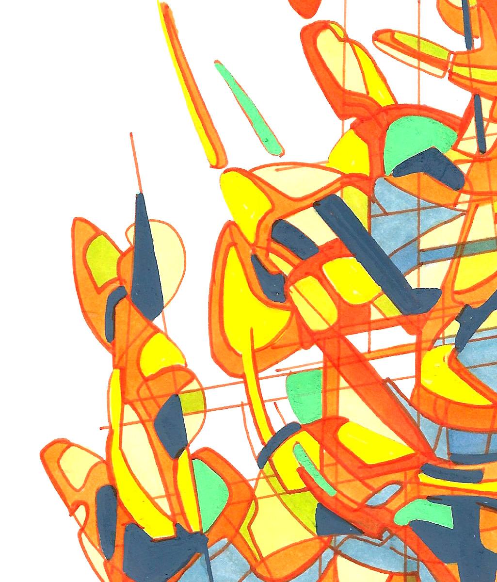 sans titre 
 2017-01. Encre pigmentée, encre à base d’alcool sur papier. 21 x 29.7 cm. 
2017 – Dominique Vial
