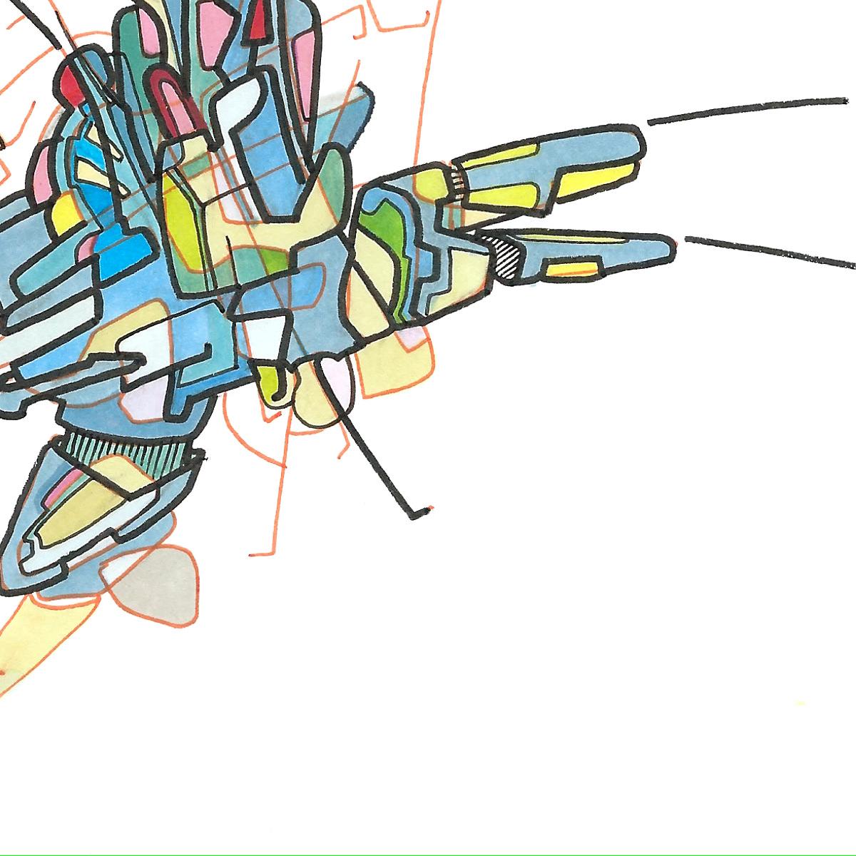 sans titre 
 2017-02. Encre pigmentée, encre à base d’alcool sur papier. 21 x 29.7 cm. 
2017 – Dominique Vial