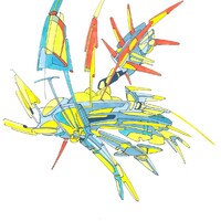 sans titre 
 2017-03. Encre pigmentée, encre à base d’alcool, acrylique sur papier. 21 x 29.7 cm. 
2017 – Dominique Vial