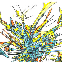 sans titre 
 2017-04. Encre pigmentée, encre à base d’alcool, acrylique sur papier. 27.5 x 18 cm. 
2017 – Dominique Vial