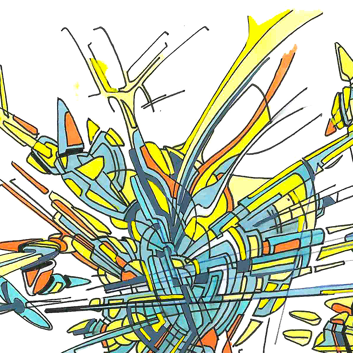 sans titre 
 2017-04. Encre pigmentée, encre à base d’alcool, acrylique sur papier. 27.5 x 18 cm. 
2017 – Dominique Vial