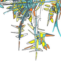 sans titre 
 2017-04. Encre pigmentée, encre à base d’alcool, acrylique sur papier. 27.5 x 18 cm. 
2017 – Dominique Vial