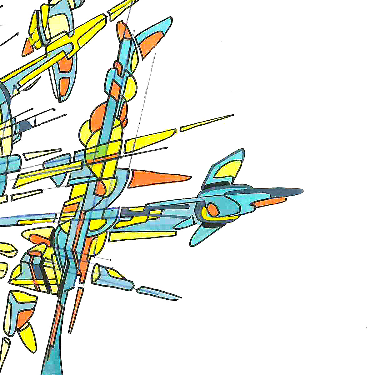 sans titre 
 2017-04. Encre pigmentée, encre à base d’alcool, acrylique sur papier. 27.5 x 18 cm. 
2017 – Dominique Vial