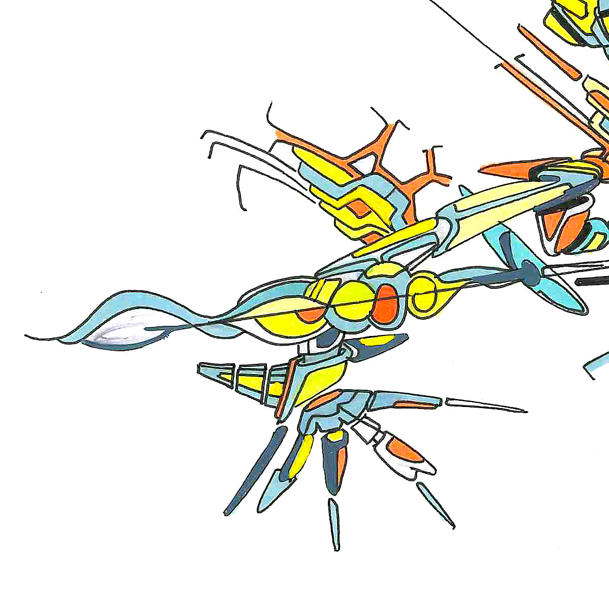 sans titre 
 2017-04. Encre pigmentée, encre à base d’alcool, acrylique sur papier. 27.5 x 18 cm. 
2017 – Dominique Vial