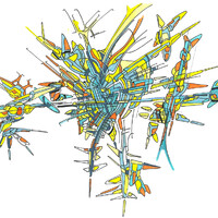 sans titre 
 2017-04. Encre pigmentée, encre à base d’alcool, acrylique sur papier. 27.5 x 18 cm. 
2017 – Dominique Vial