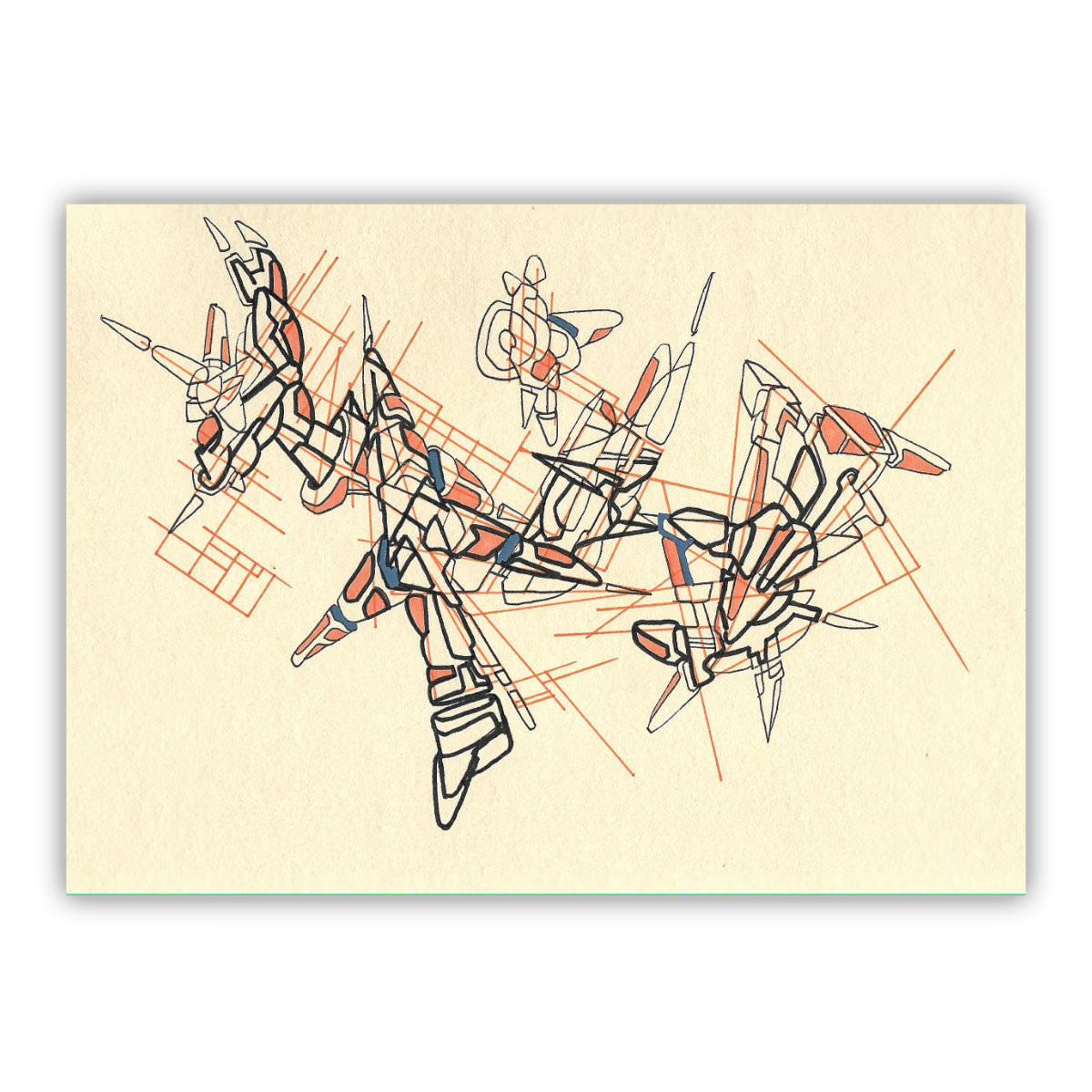 sans titre 
 2017-05. Encre pigmentée, encre à base d’alcool, acrylique sur papier. 21 x 14.8 cm. 
2017 – Dominique Vial