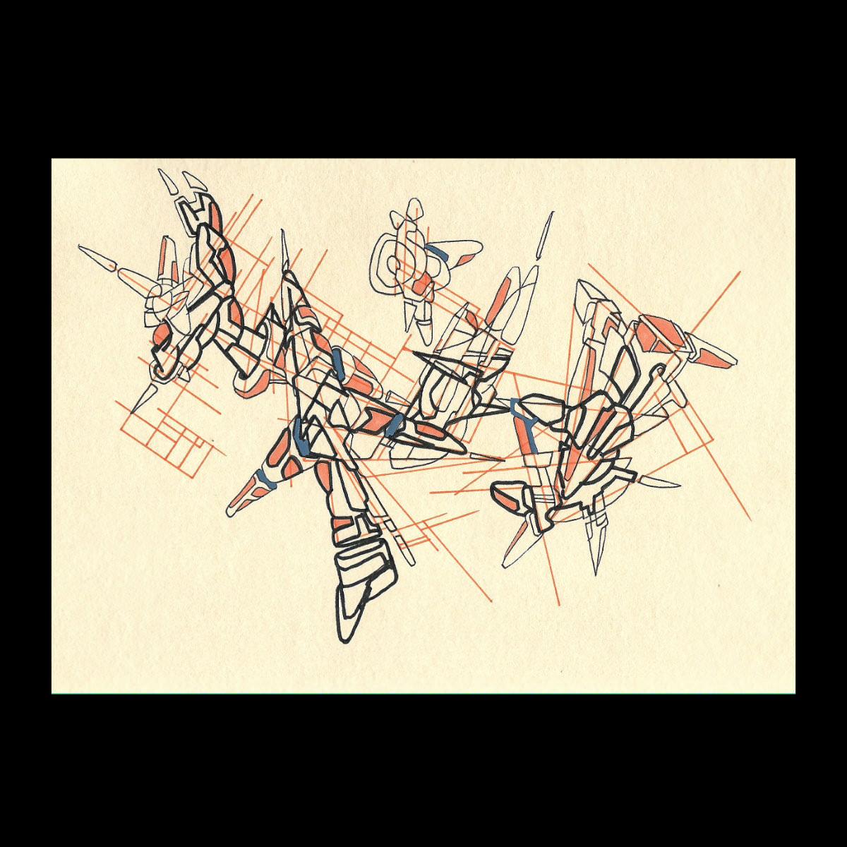 sans titre 
 2017-05. Encre pigmentée, encre à base d’alcool, acrylique sur papier. 21 x 14.8 cm. 
2017 – Dominique Vial