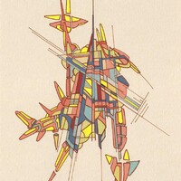 sans titre 
 2017-06. Encre pigmentée, encre à base d’alcool, acrylique sur papier. 14,8 x 21 cm. 
2017 – Dominique Vial