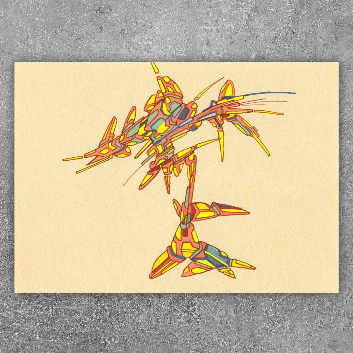 sans titre 
 2017-10. Encre pigmentée, encre à base d’alcool, acrylique sur papier. 21 x 14.8 cm. 
2017 – Dominique Vial