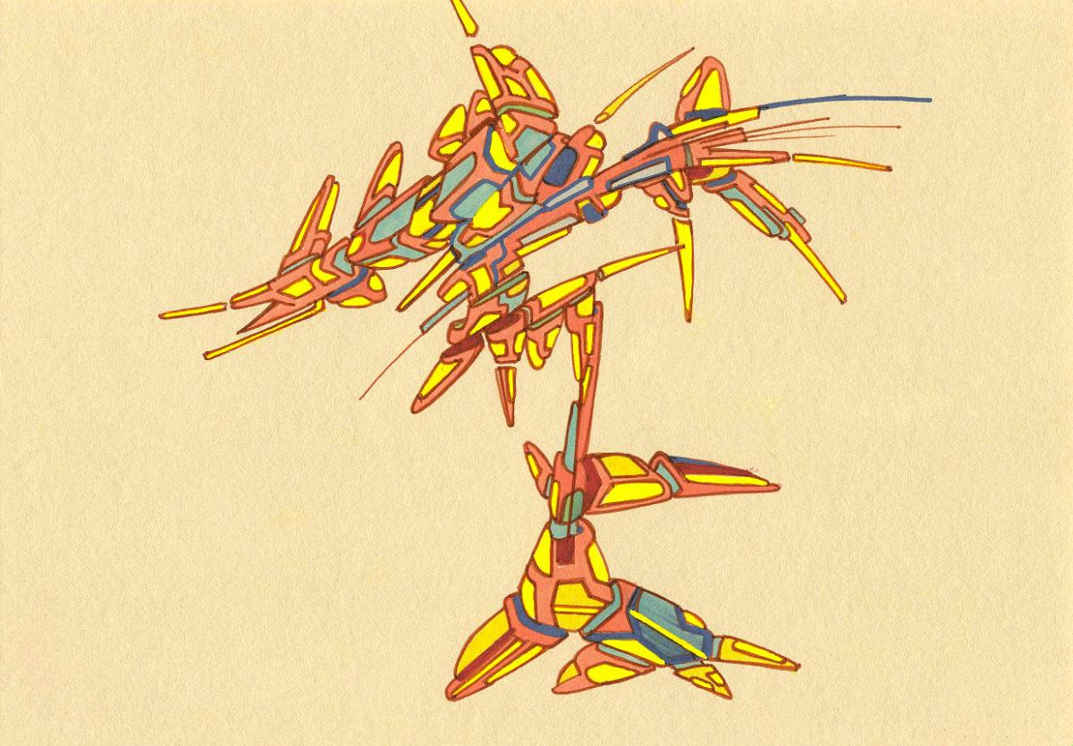 sans titre 
 2017-10. Encre pigmentée, encre à base d’alcool, acrylique sur papier. 21 x 14.8 cm. 
2017 – Dominique Vial