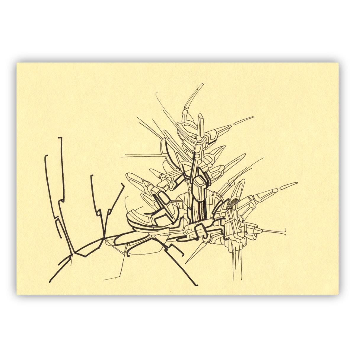 sans titre 
 2017-11. Encre pigmentée sur papier. 21 x 14.8 cm. 
2017 – Dominique Vial