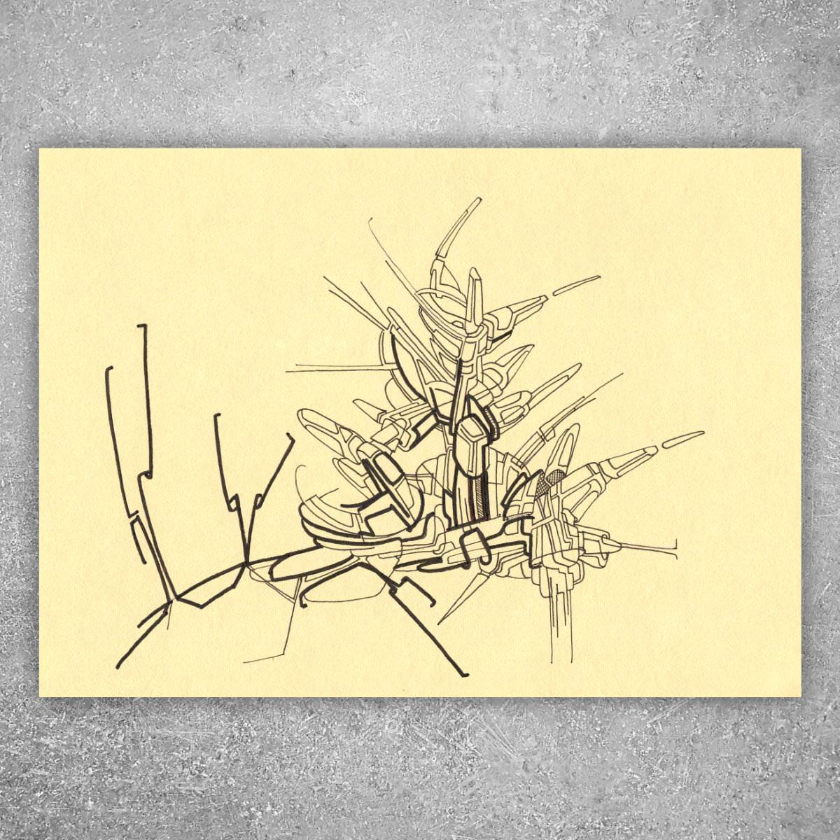 sans titre 
 2017-11. Encre pigmentée sur papier. 21 x 14.8 cm. 
2017 – Dominique Vial