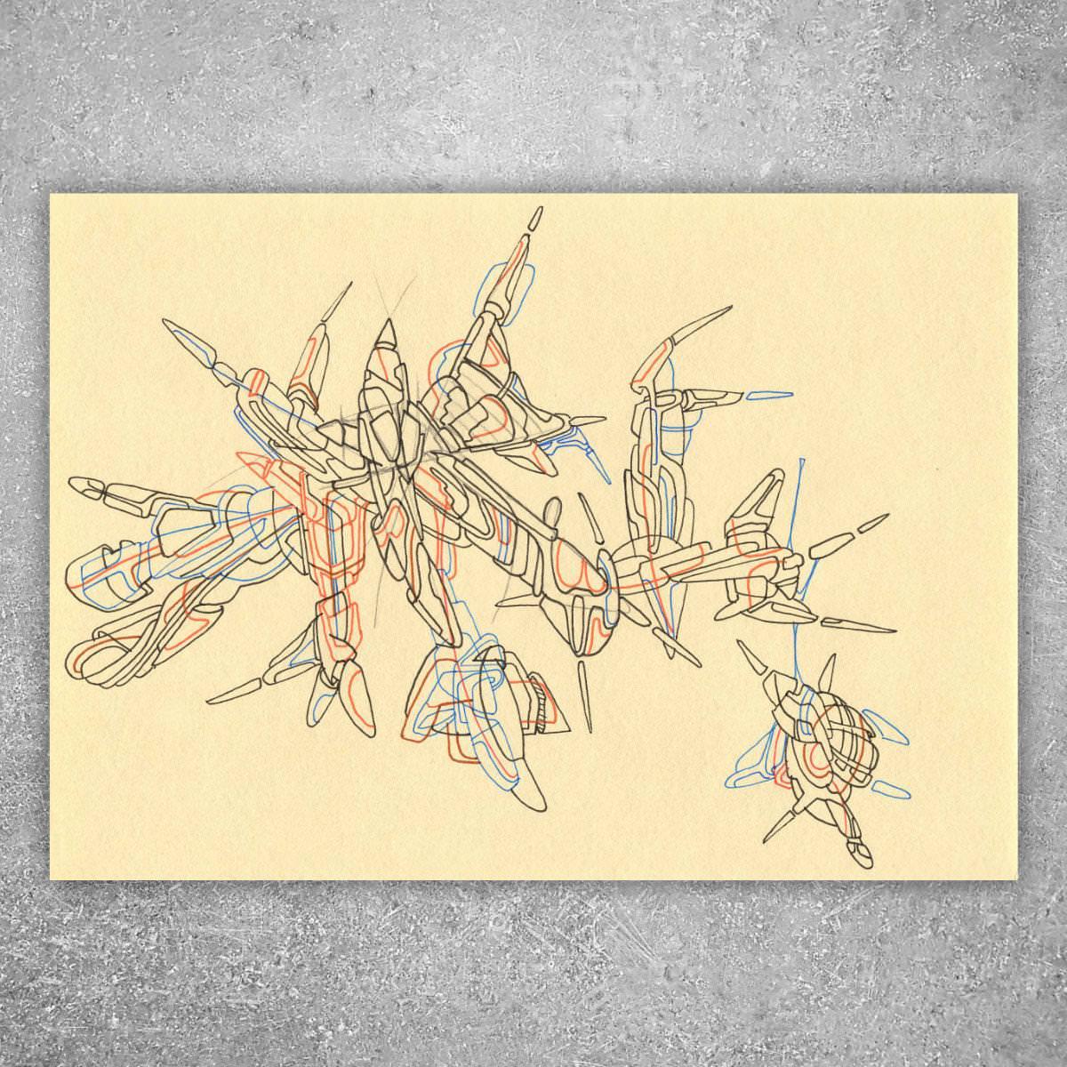 sans titre 
 2017-12. Encre pigmentée sur papier. 21 x 14.8 cm. 
2017 – Dominique Vial