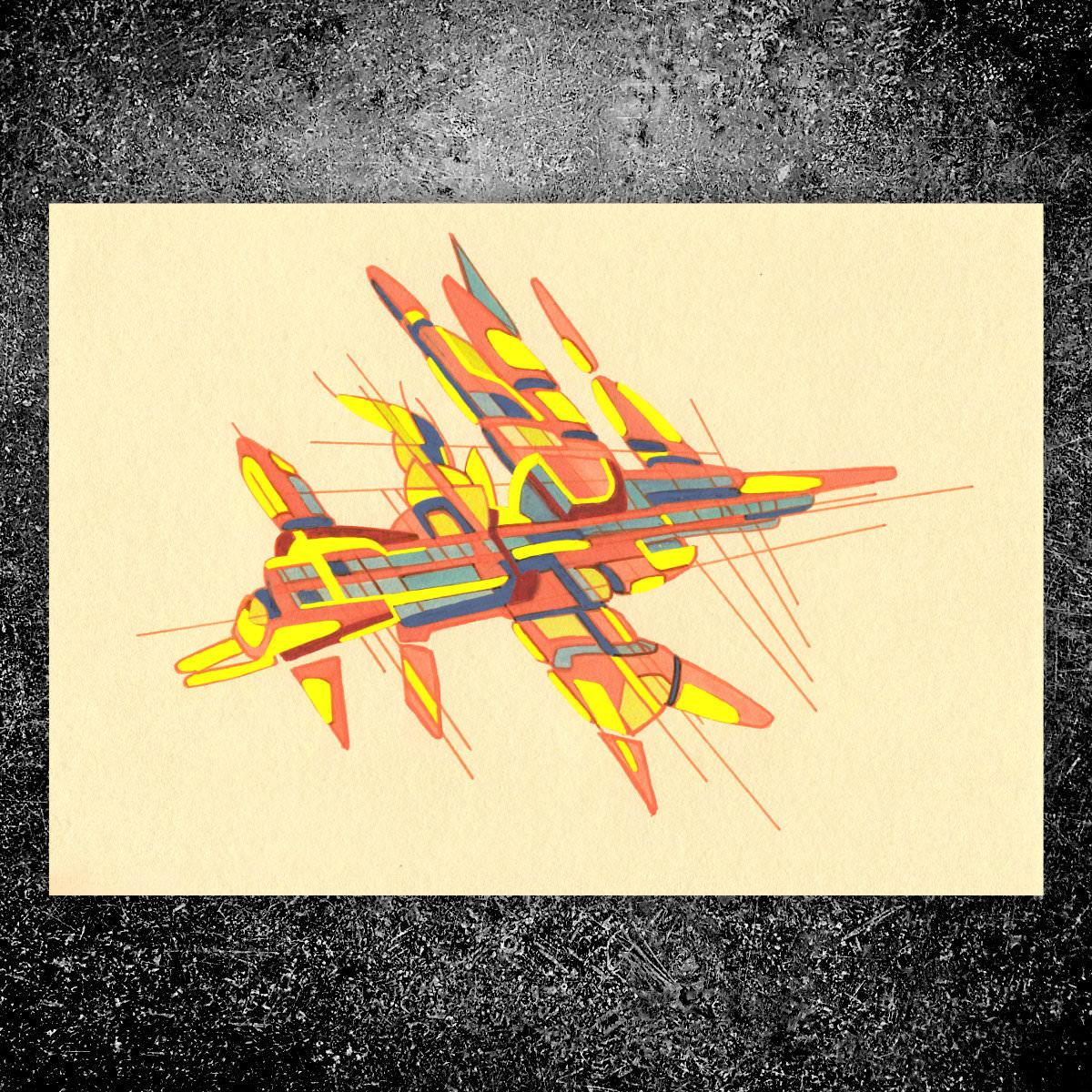 sans titre 
 2017-16. Encre pigmentée, encre à base d’alcool, acrylique sur papier. 14.8 x 21 cm. 
2017 – Dominique Vial