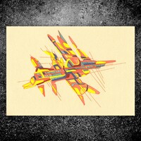 sans titre 
 2017-16. Encre pigmentée, encre à base d’alcool, acrylique sur papier. 14.8 x 21 cm. 
2017 – Dominique Vial