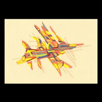 sans titre 
 2017-16. Encre pigmentée, encre à base d’alcool, acrylique sur papier. 14.8 x 21 cm. 
2017 – Dominique Vial