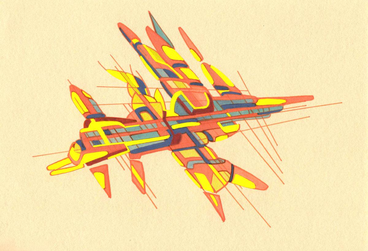 sans titre 
 2017-16. Encre pigmentée, encre à base d’alcool, acrylique sur papier. 14.8 x 21 cm. 
2017 – Dominique Vial