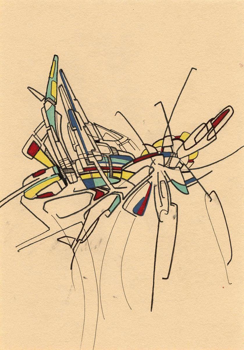 sans titre 
 2017-18. Encre pigmentée, encre à base d’alcool, acrylique sur papier. 14.8 x 21 cm. 
2017 – Dominique Vial