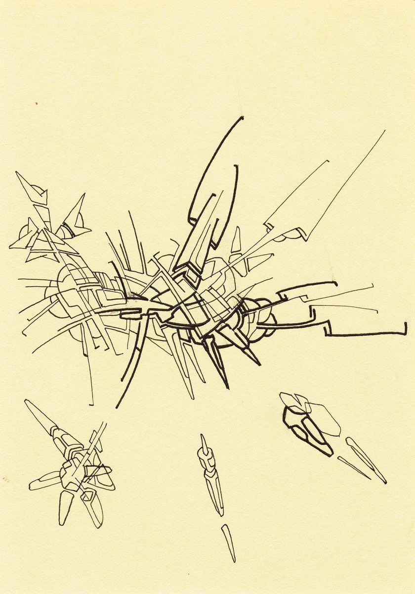 sans titre 
 2017-19. Encre pigmentée sur papier. 14.8 x 21 cm. 
2017 – Dominique Vial