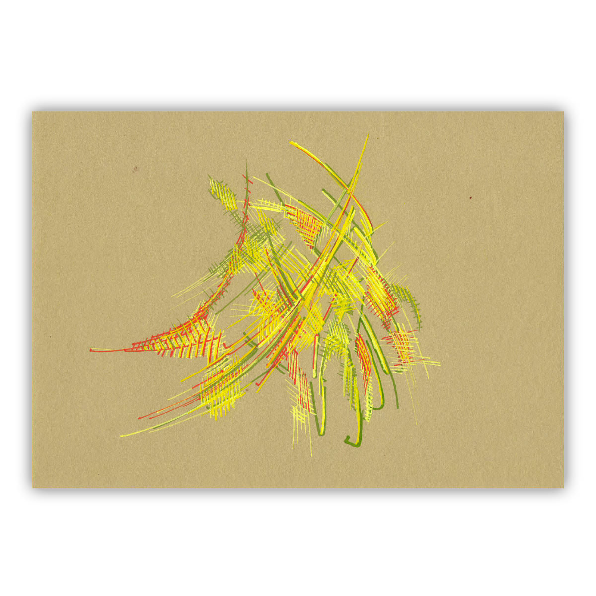 sans titre 
 2018-001. Peinture acrylique sur papier. 21 x 14.8 cm. 
2018 – Dominique Vial