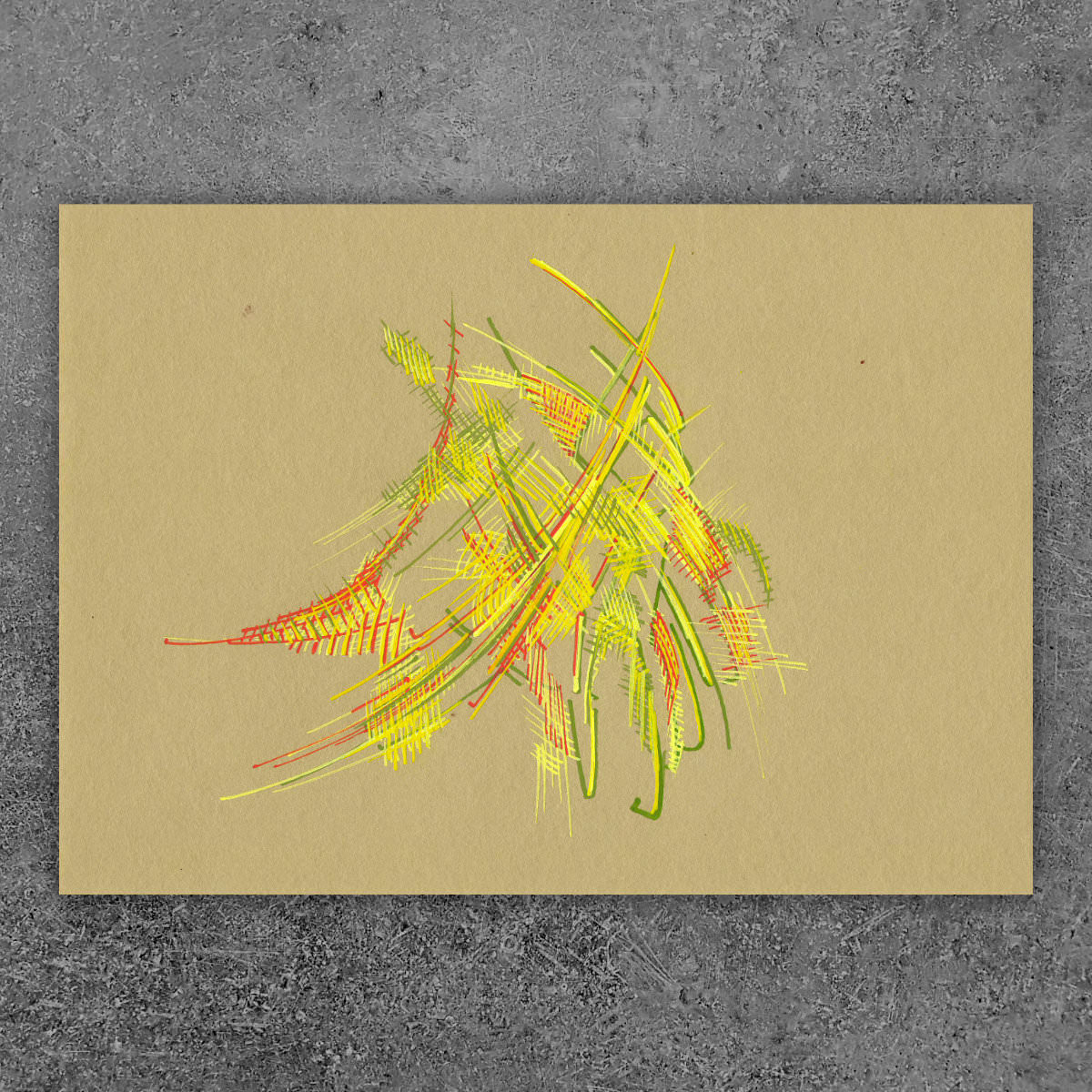 sans titre 
 2018-001. Peinture acrylique sur papier. 21 x 14.8 cm. 
2018 – Dominique Vial