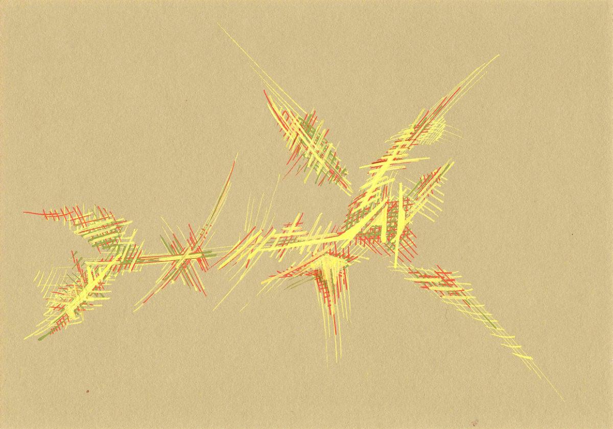 sans titre 
 2018-002. Peinture acrylique sur papier. 21 x 14.8 cm. 
2018 – Dominique Vial