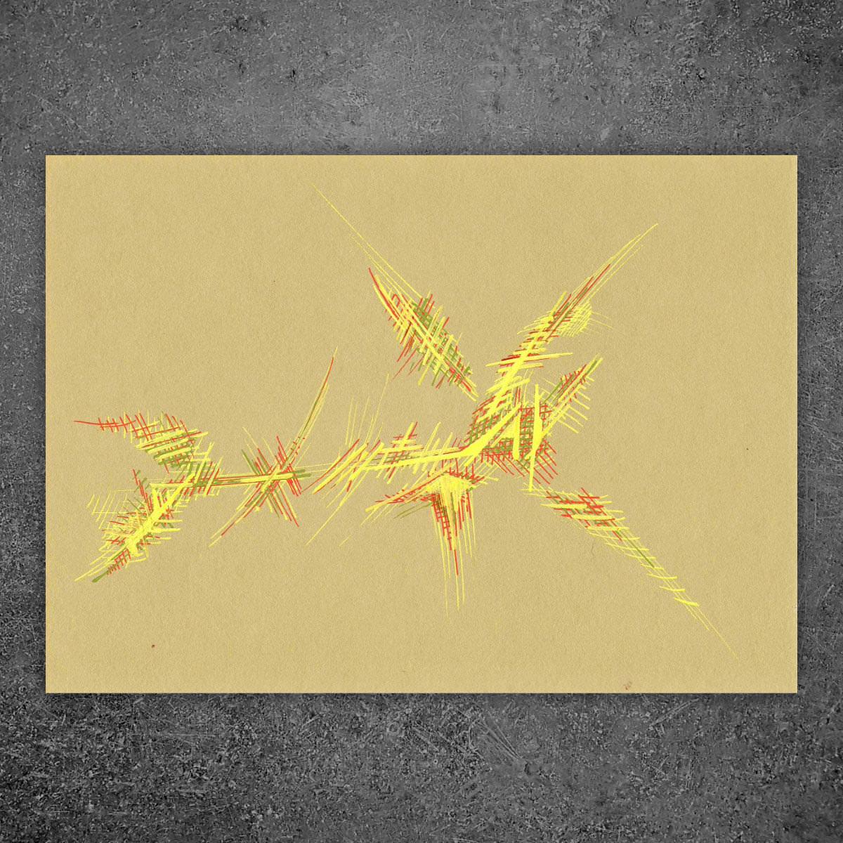 sans titre 
 2018-002. Peinture acrylique sur papier. 21 x 14.8 cm. 
2018 – Dominique Vial