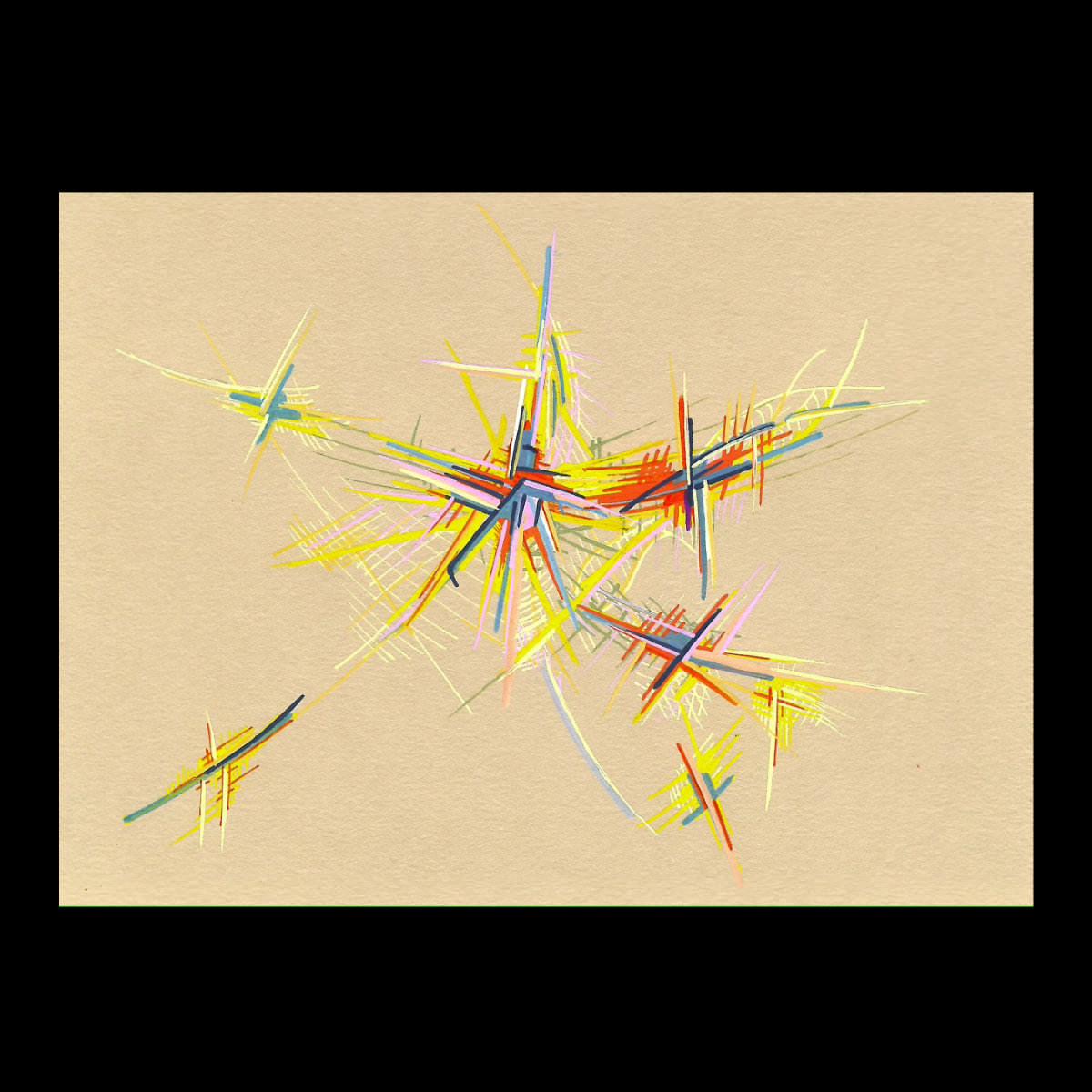 sans titre 
 2018-003. Peinture acrylique sur papier. 21 x 14.8 cm. 
2018 – Dominique Vial