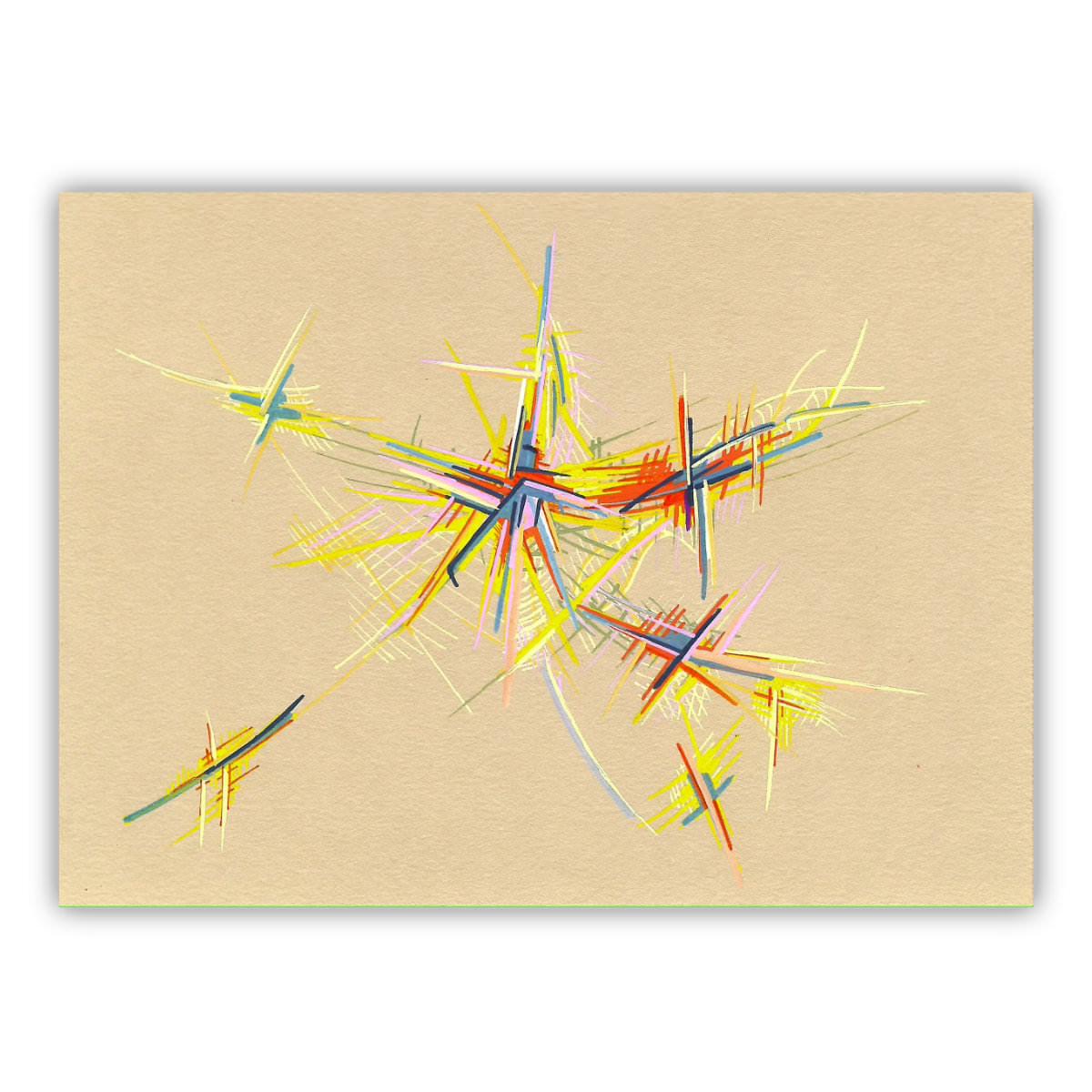 sans titre 
 2018-003. Peinture acrylique sur papier. 21 x 14.8 cm. 
2018 – Dominique Vial