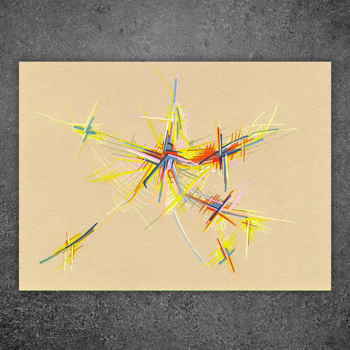 sans titre 
 2018-003. Peinture acrylique sur papier. 21 x 14.8 cm. 
2018 – Dominique Vial