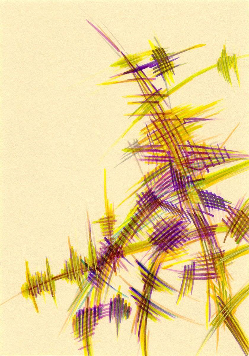 sans titre 
 2018-004. Feutres sur papier. 14.8 x 21 cm. 
2018 – Dominique Vial