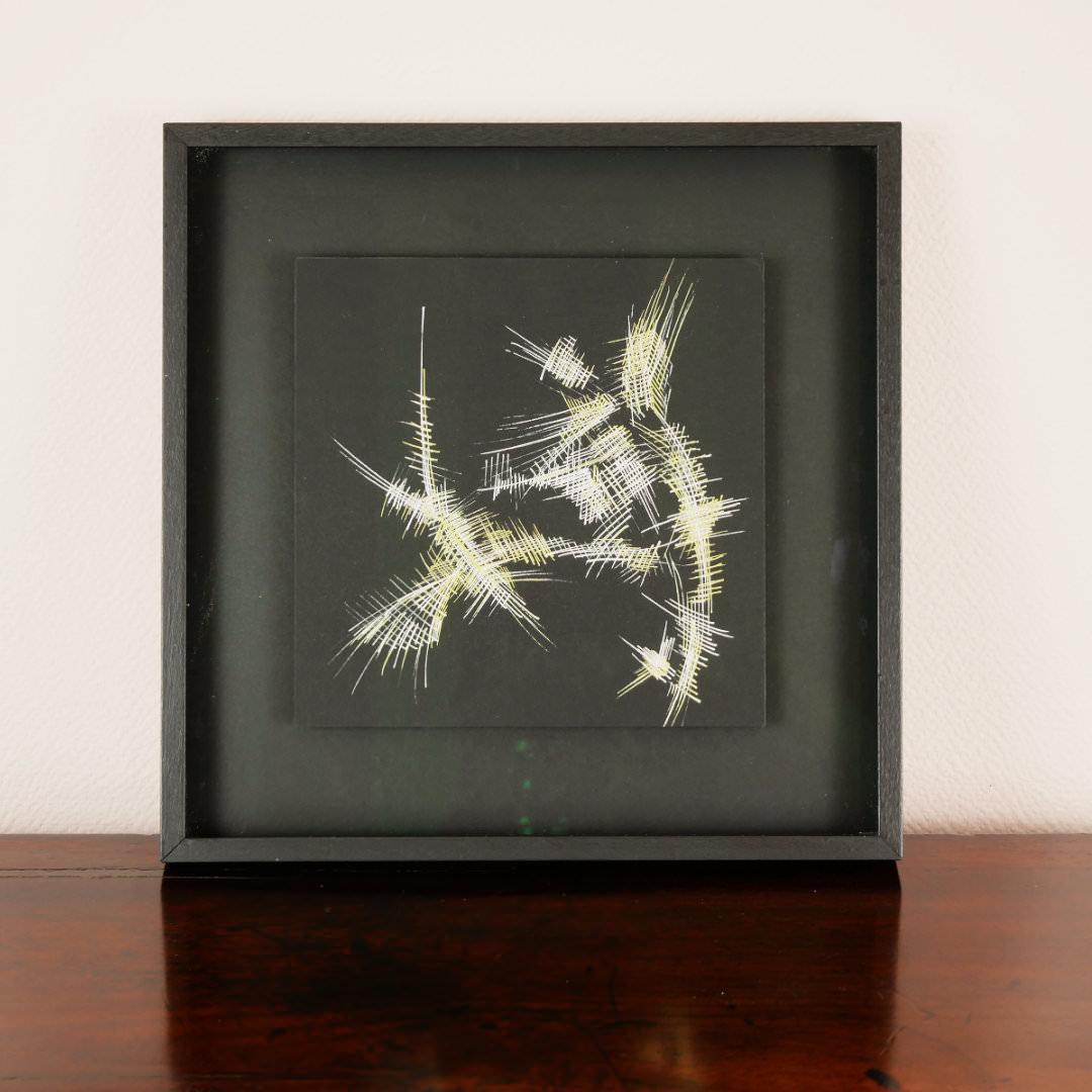 sans titre 
 2018-005. Acrylique, sur papier Black Black Fabriano. 20 x 20 cm. 
2018 – Dominique Vial