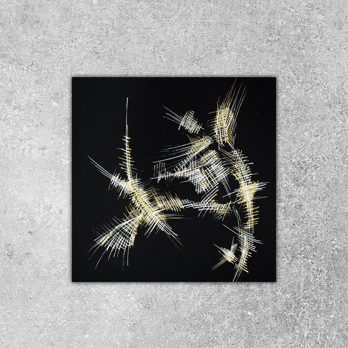 sans titre 
 2018-005. Acrylique, sur papier Black Black Fabriano. 20 x 20 cm. 
2018 – Dominique Vial