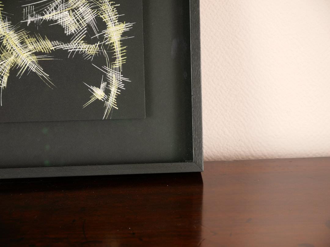 sans titre 
 2018-005. Acrylique, sur papier Black Black Fabriano. 20 x 20 cm. 
2018 – Dominique Vial