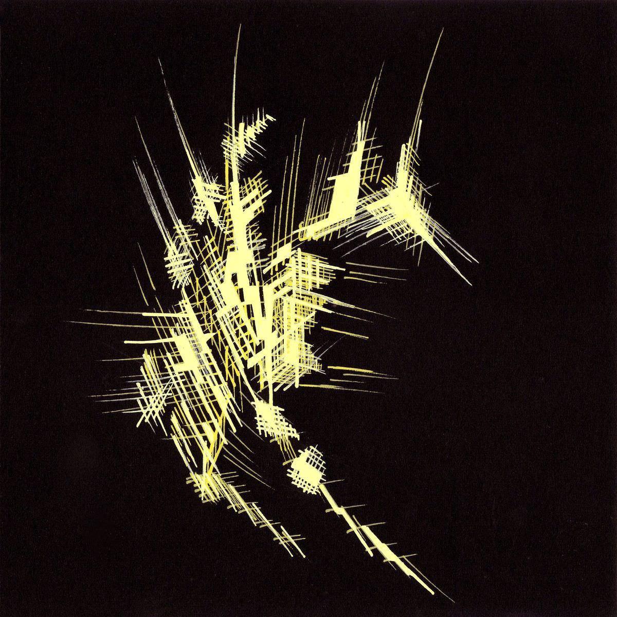 sans titre 
 2018-006. Acrylique, sur papier Black Black Fabriano. 20 x 20 cm. 
2018 – Dominique Vial