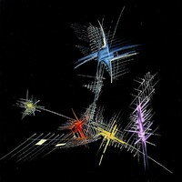 sans titre 
 2018-007. Encre à base d’alcool, acrylique, sur papier Black Black Fabriano. 20 x 20 cm. 
2018 – Dominique Vial