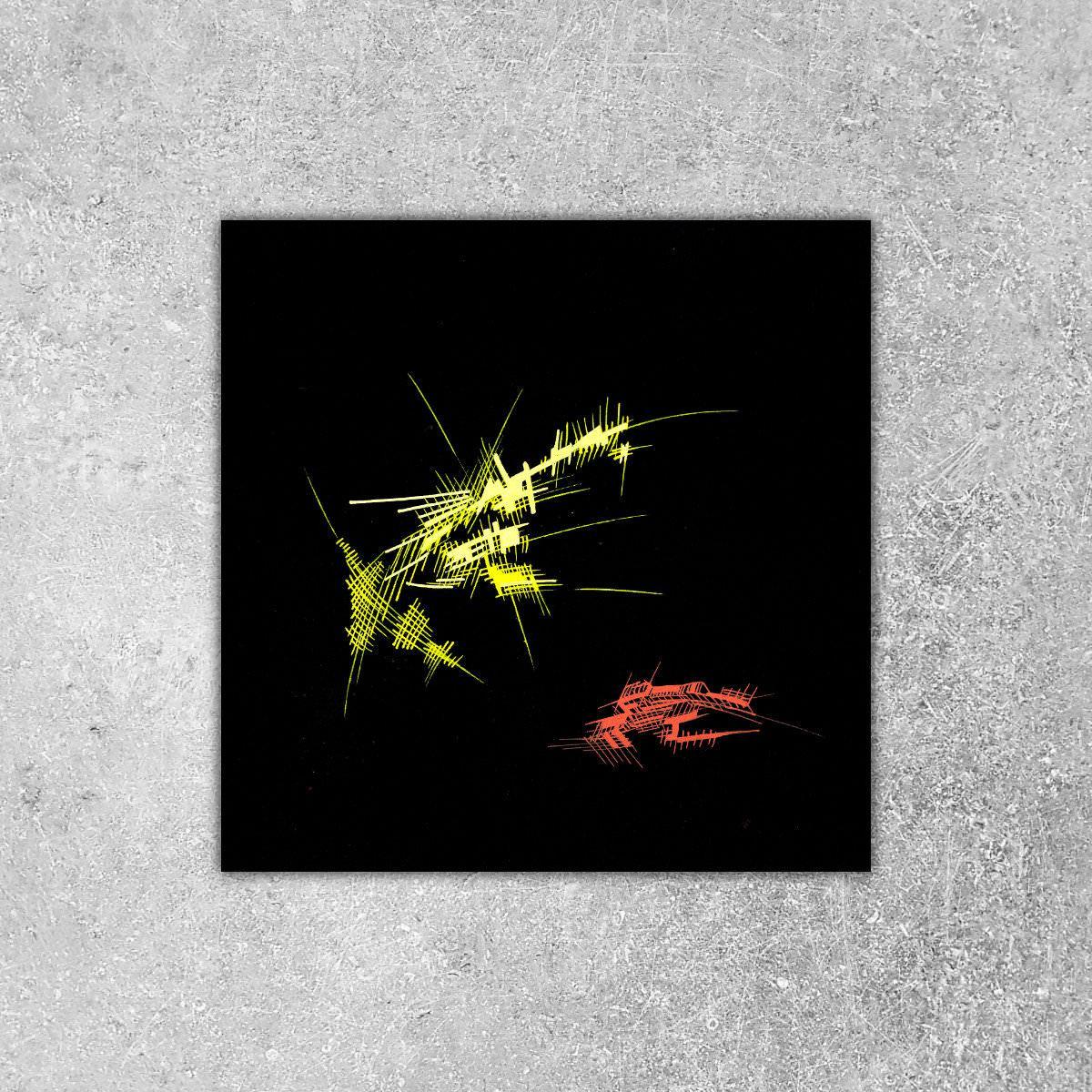 sans titre 
 2018-008. Acrylique sur papier Black Black Fabriano. 20 x 20 cm. 
2018 – Dominique Vial