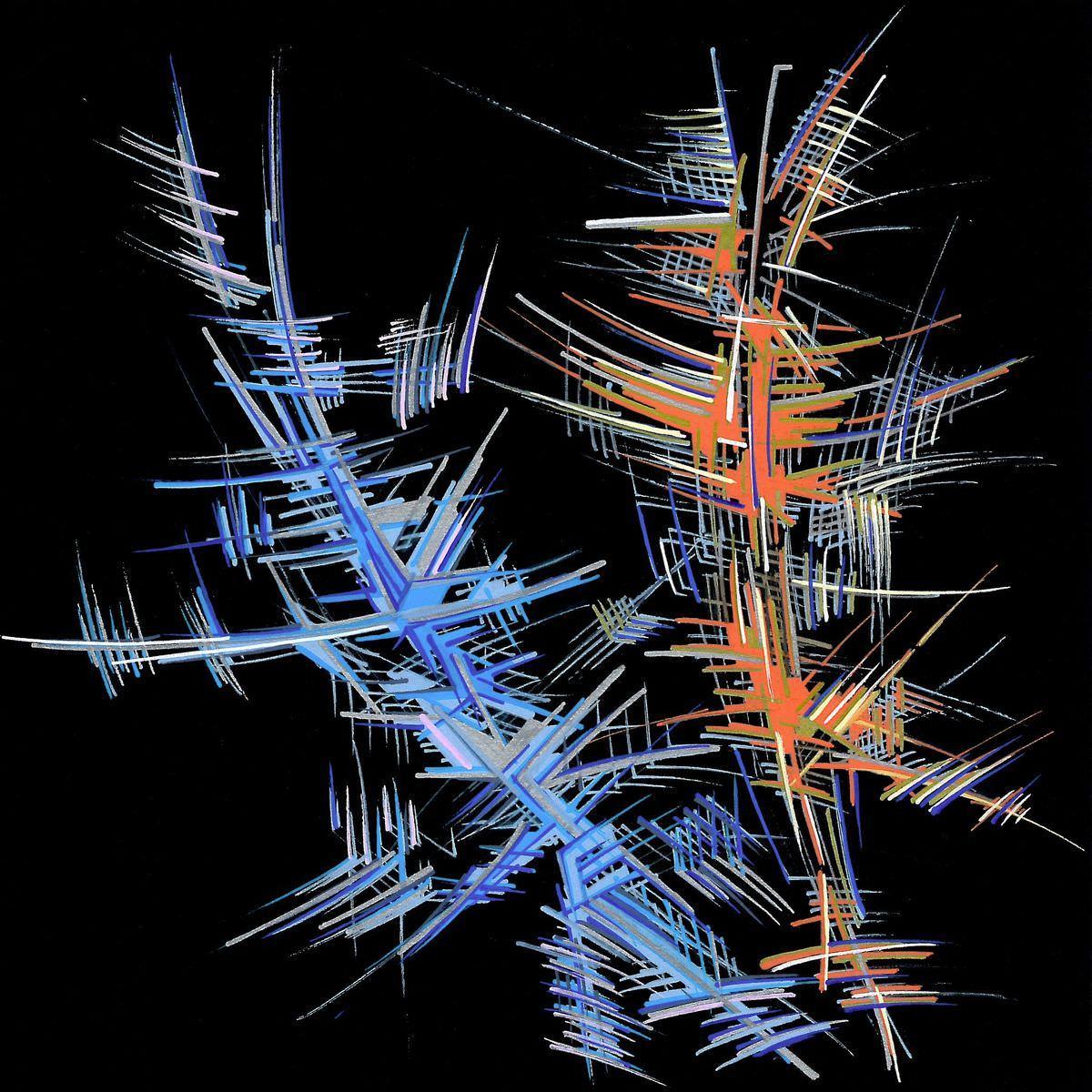 sans titre 
 2018-009. Acrylique sur papier Black Black Fabriano. 20 x 20 cm. 
2018 – Dominique Vial