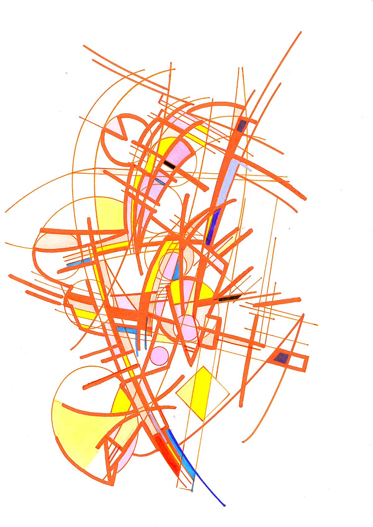 sans titre 
 2018-012. Encre à base d’alcool, encre pigmentée, acrylique, sur papier. 14.8 x 21 cm. 
2018 – Dominique Vial