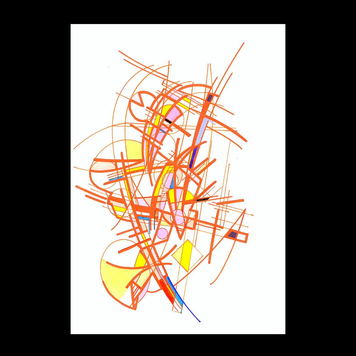 sans titre 
 2018-012. Encre à base d’alcool, encre pigmentée, acrylique, sur papier. 14.8 x 21 cm. 
2018 – Dominique Vial