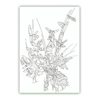 sans titre 
 2018-013. Encre pigmentée sur papier machine. 14.8 x 21 cm. 
2018 – Dominique Vial