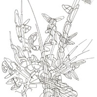 sans titre 
 2018-013. Encre pigmentée sur papier machine. 14.8 x 21 cm. 
2018 – Dominique Vial