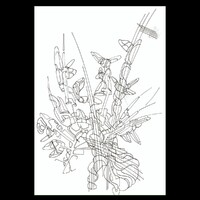 sans titre 
 2018-013. Encre pigmentée sur papier machine. 14.8 x 21 cm. 
2018 – Dominique Vial