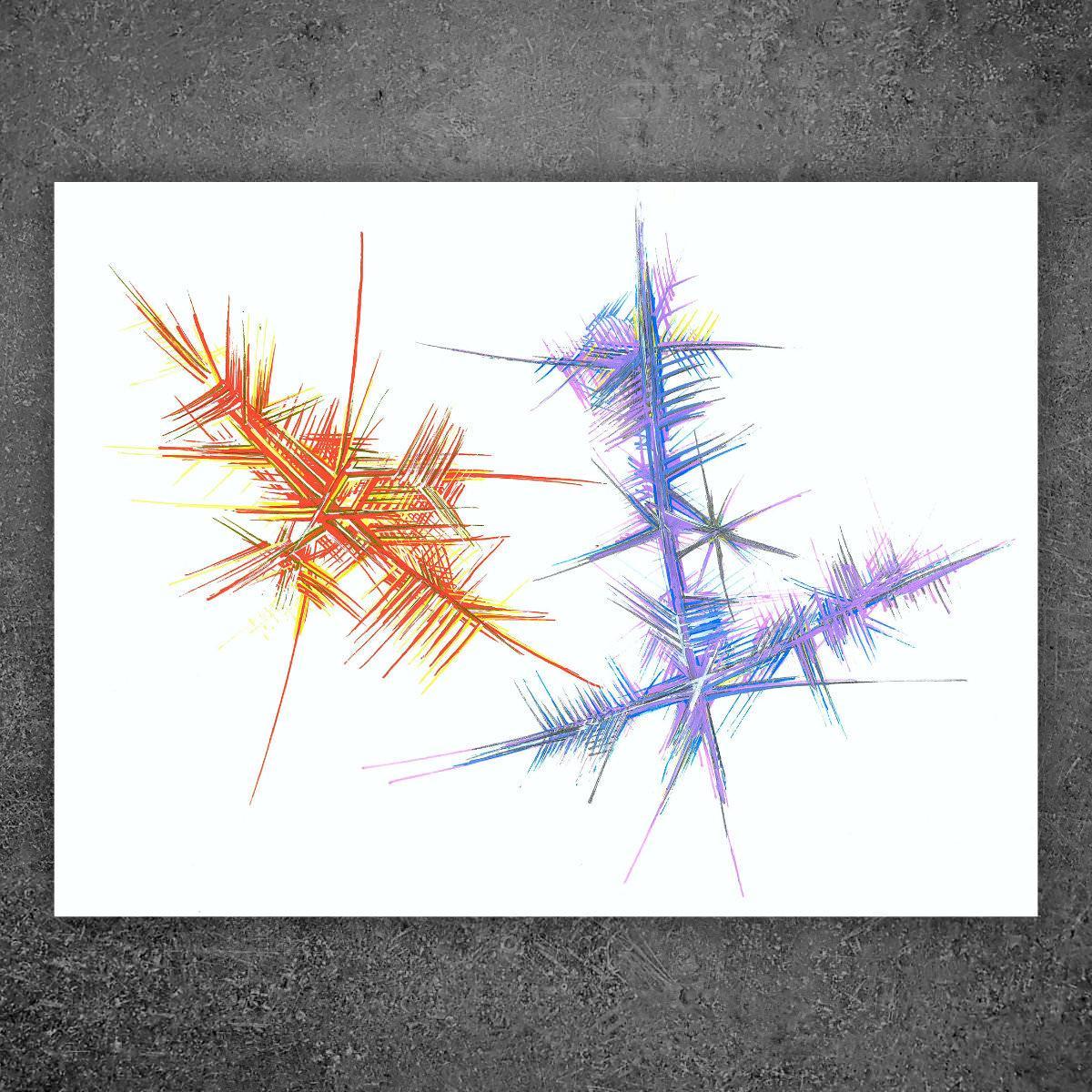 sans titre 
 2018-014. Acrylique sur papier machine. 29.7 x 21 cm. 
2018 – Dominique Vial