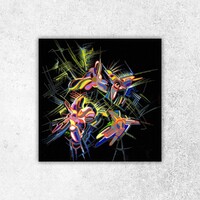 sans titre 
 2018-019. Acrylique sur papier Black Black Fabriano. 20 x 20 cm. 
2018 – Dominique Vial